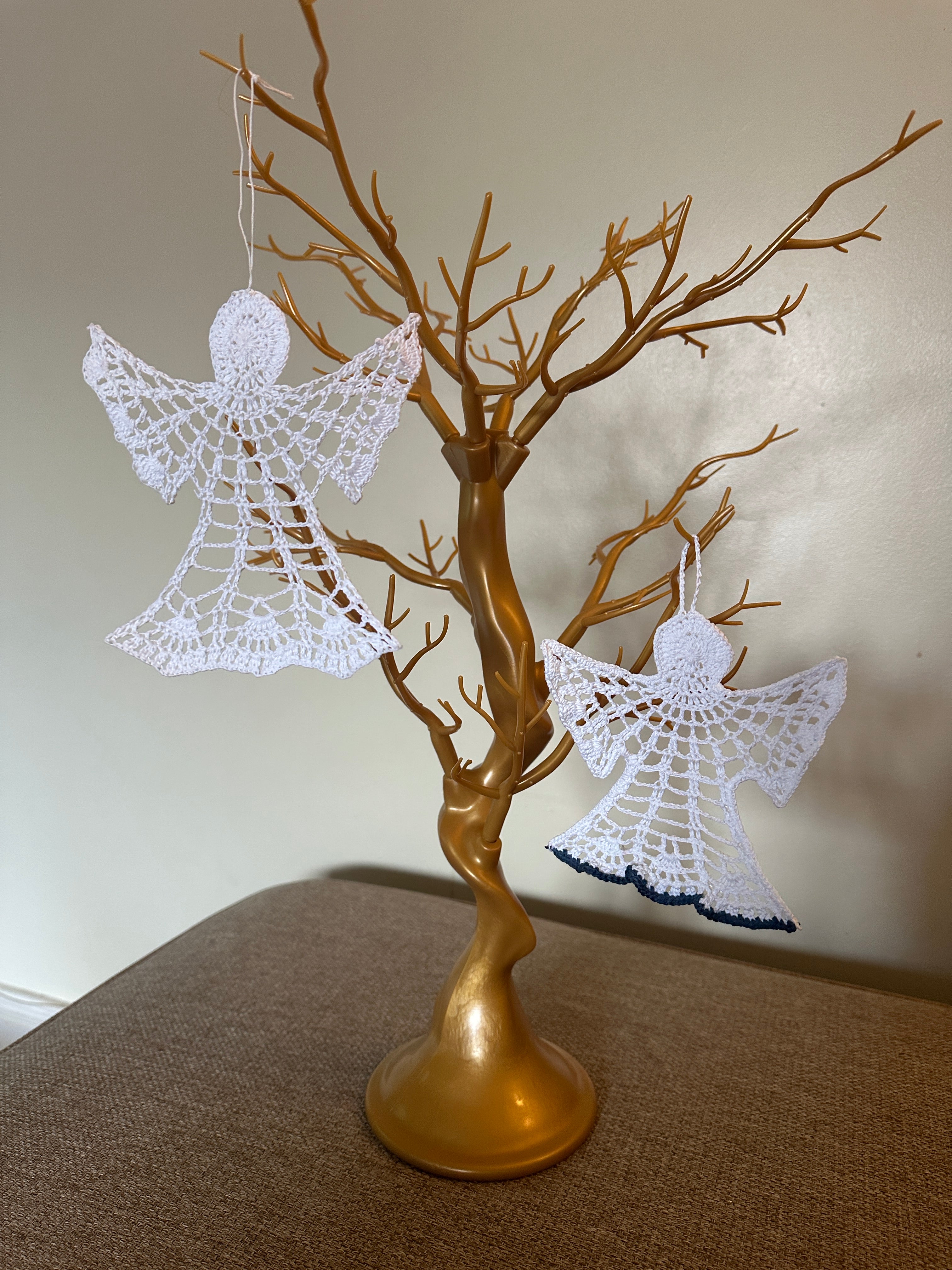 Handmade hanging Christmas tree angel