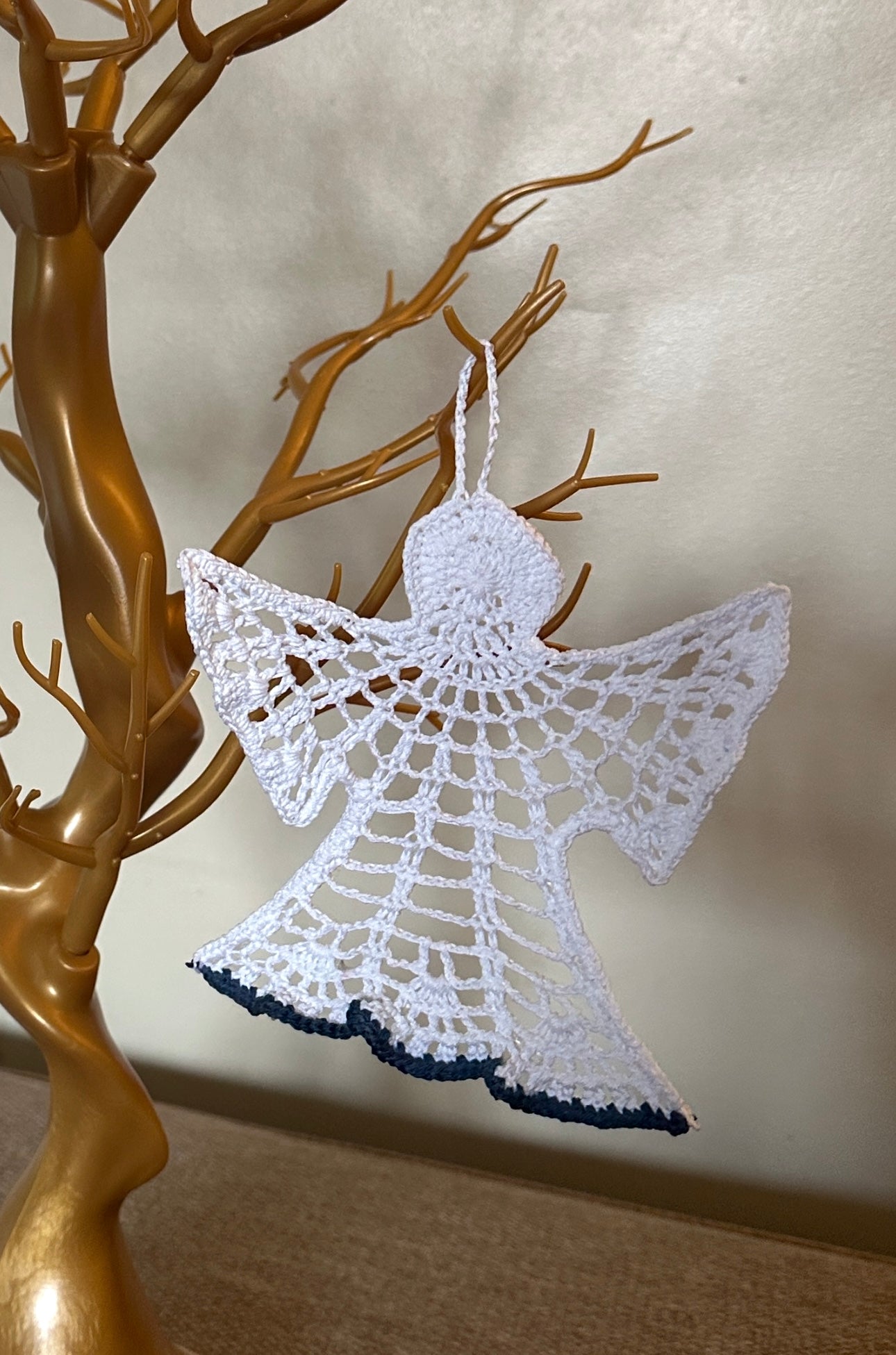 Handmade hanging Christmas tree angel