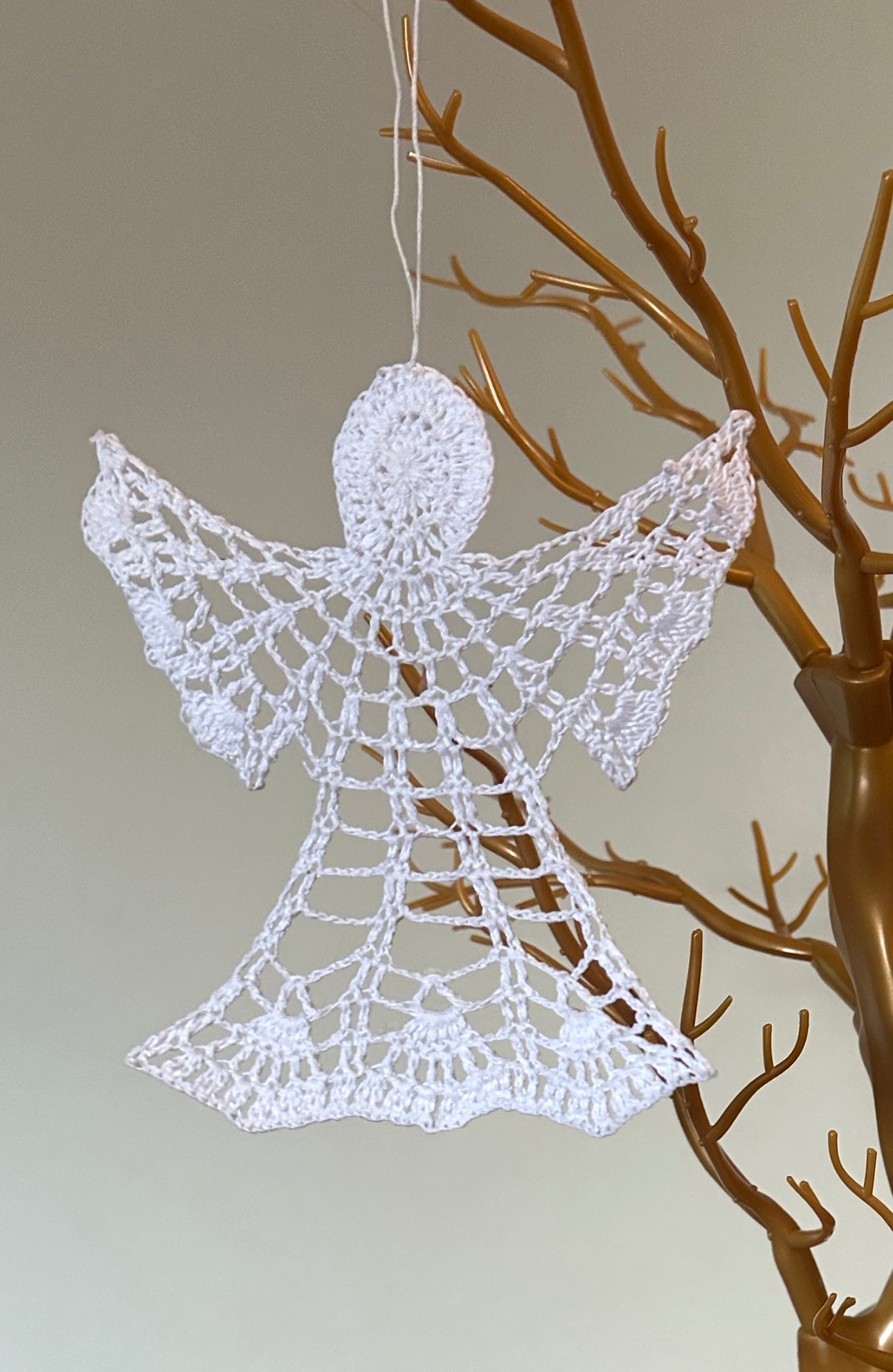 Handmade hanging Christmas tree angel